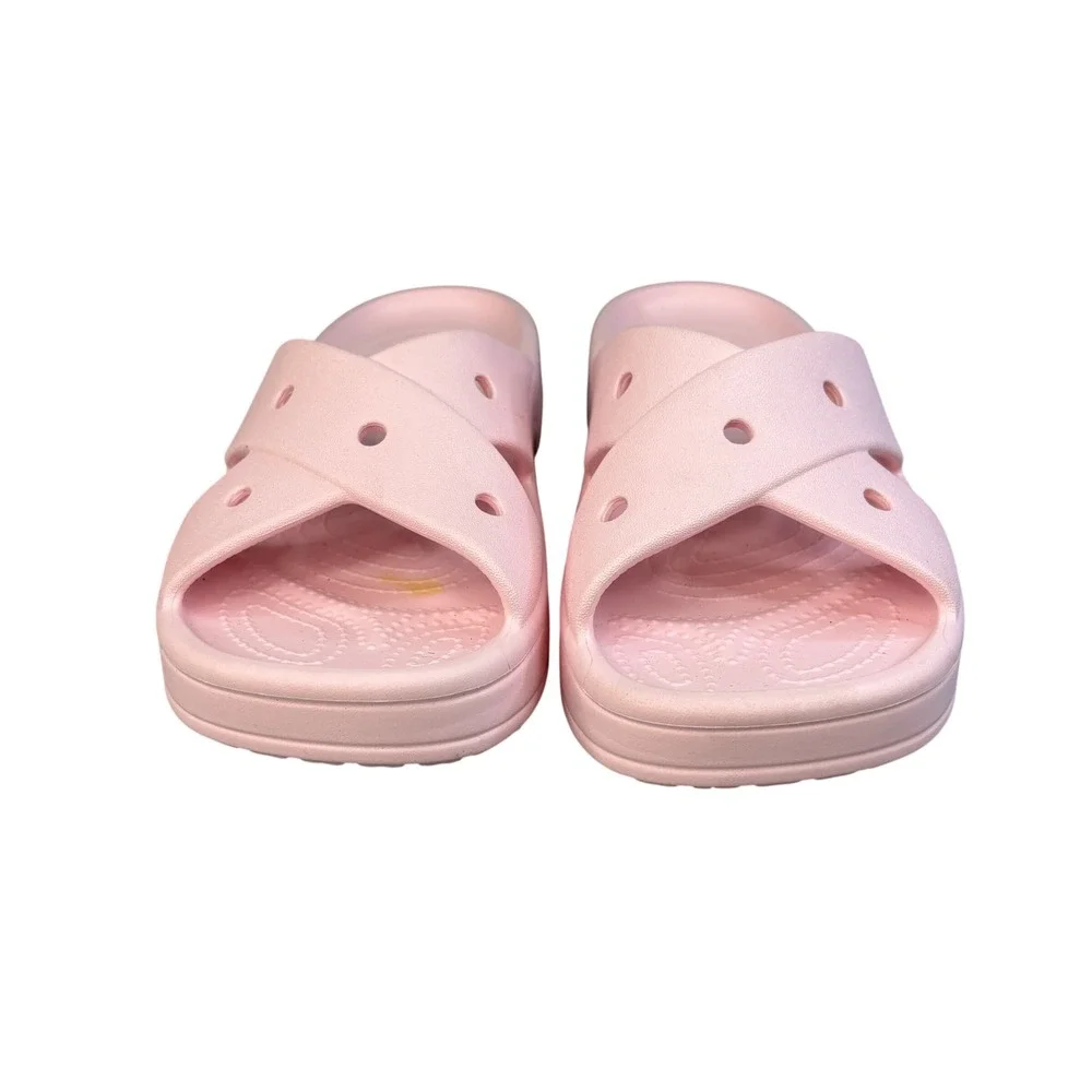 Crocs Classic Women's Cross Strap Sandals Pink Milk Size 7 Style 210840